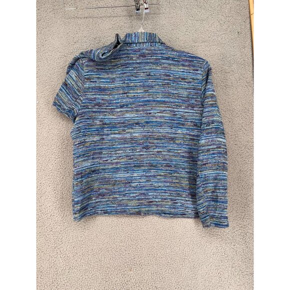 Coldwater Creek Blazer Jacket Women's Size PL Blue Striped Tweed Texture - Picture 8 of 11